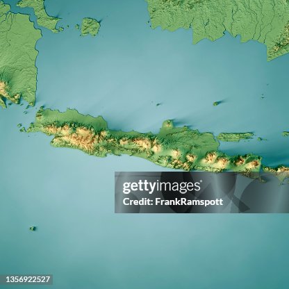 Java Island 3d Render Topographic Map Color High-Res Stock Photo ...