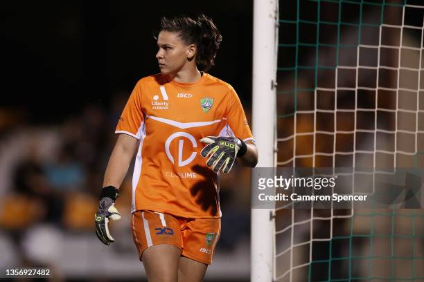 Keeley Richards of United looks on during the round one A-League women match between Canberra United and Melbourne City at Viking Park, on December...