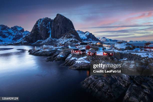 lofoten at night - house remote location stock pictures, royalty-free photos & images