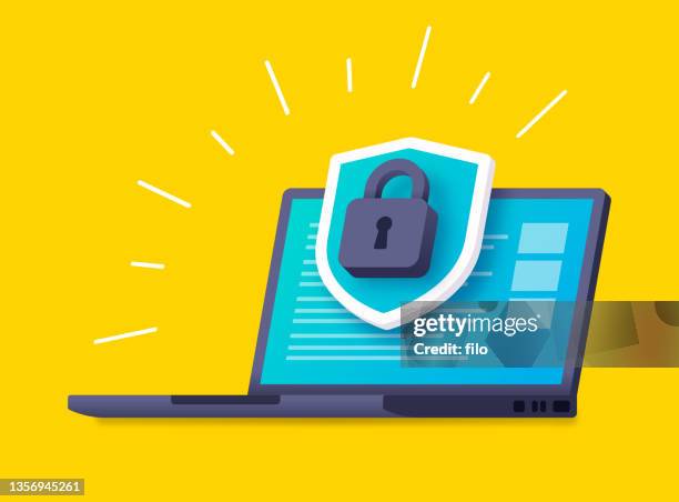 sicherheit von internet-netzwerkcomputern - schloss stock-grafiken, -clipart, -cartoons und -symbole