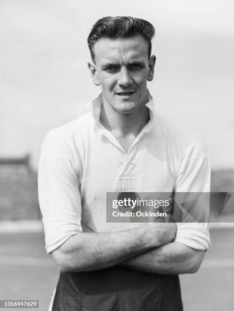 Portrait of English professional footballer and team manager Don Revie , Forward for Leicester City Football Club on 19th April 1949 at the Filbert...