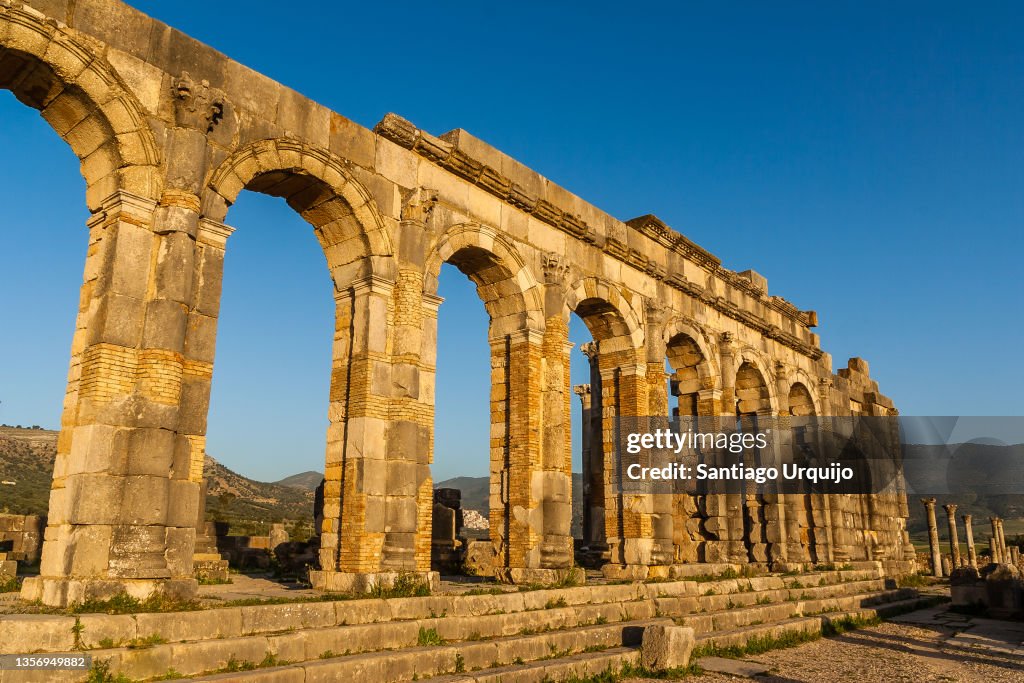 Old Roman ruins in Volubilis