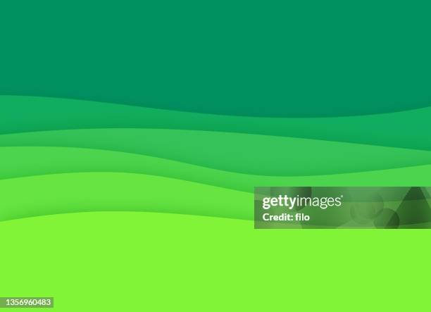 green spring waves abstrakter hintergrund - shifting cultivation stock-grafiken, -clipart, -cartoons und -symbole