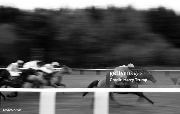 Runners make their way around the course during the betting.bet Pony Racing Authority Graduates Handicap Hurdle at Exeter Racecourse on December 03,...