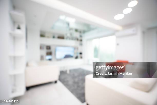 living room out of focus as real estate template background - hdri background stock pictures, royalty-free photos & images