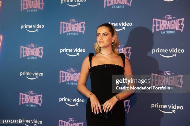 Valentina Ferragni attends the photocall of the tv series "The Ferragnez" on December 02, 2021 in Milan, Italy.