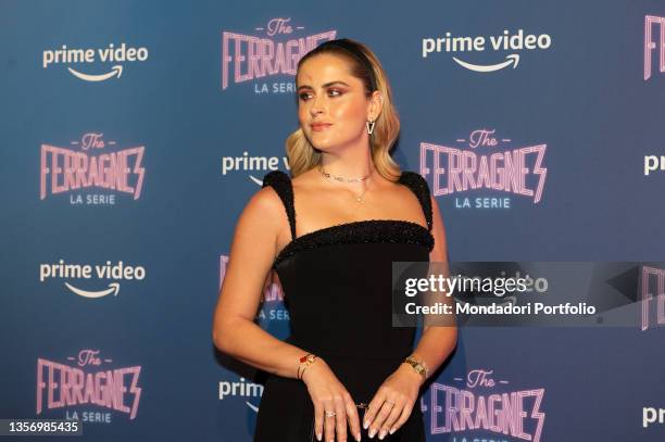 Valentina Ferragni attends the photocall of the tv series "The Ferragnez" on December 02, 2021 in Milan, Italy.