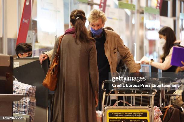 Prince Ernst August of Hanover and Claudia Stilianopoulos are seen at the airport on December 3 in Madrid, Spain.