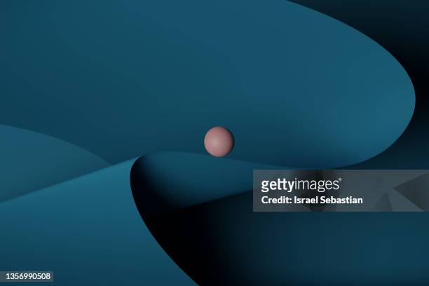 digital image. modern wavy abstract background with a sphere. - 3d charts foto e immagini stock