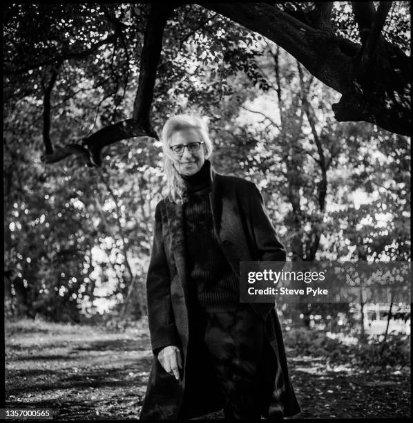 Portrait of American photographer Annie Leibovitz as she poses outdoors, New York, New York, 2021.