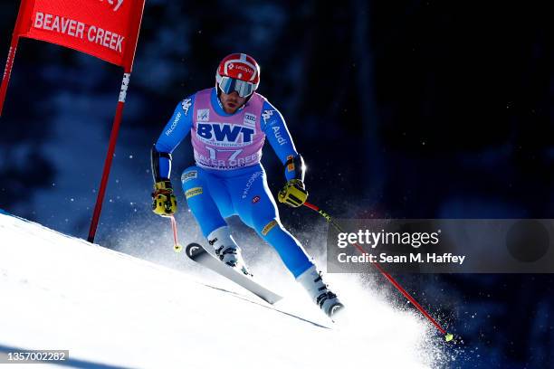 Mattia Casse of Team Italy competes in the Men's Super G during the Audi FIS Alpine Ski World Cup at Beaver Creek Resort on December 03, 2021 in...