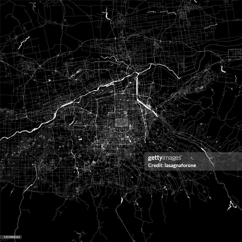 Xi'an, China Vektorkarte