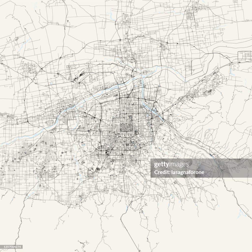 Xi'an, China Vector Map