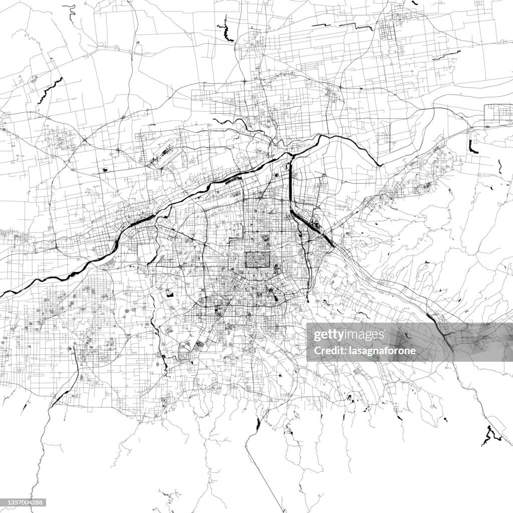 Xi'an, China Vector Map