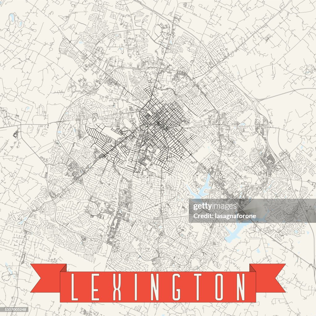 Lexington, Kentucky, USA Vector Map