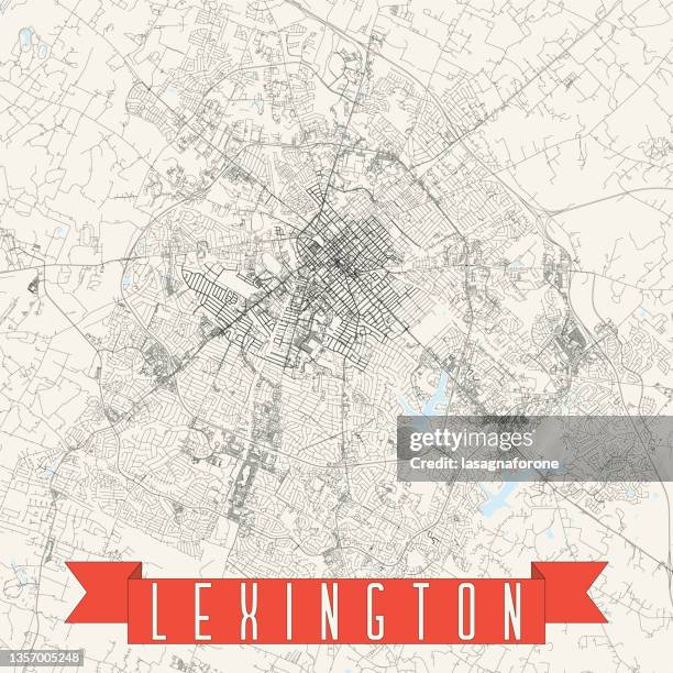 lexington, kentucky, usa vector map - lexington ky stock illustrations