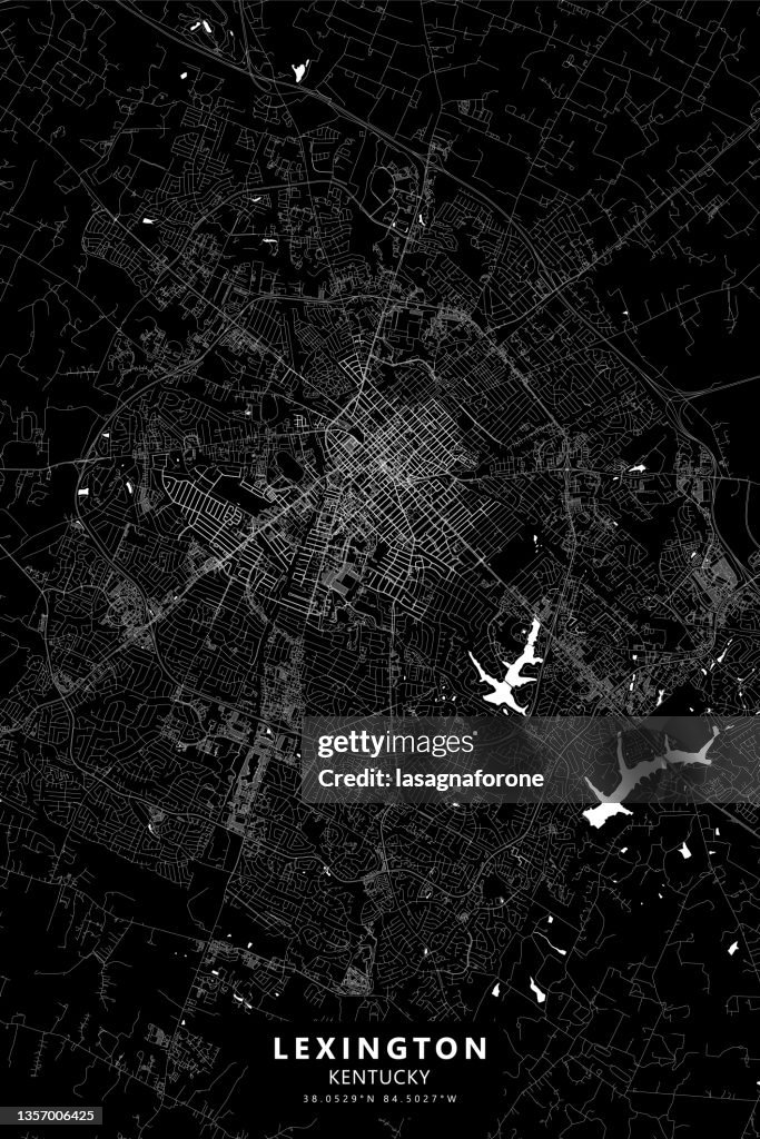 Lexington, Kentucky, USA Vector Map