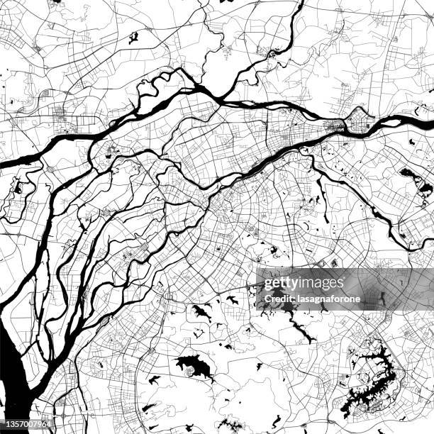 dongguan, china vector map - zhujiang delta stock illustrations