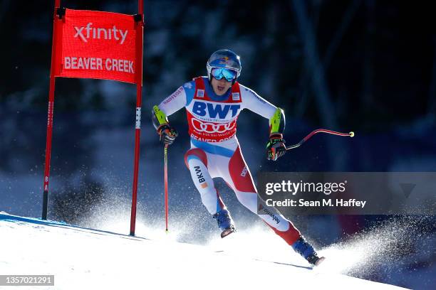 Marco Odermatt of Team Switzerland competes in the Men's Super G during the Audi FIS Alpine Ski World Cup at Beaver Creek Resort on December 03, 2021...