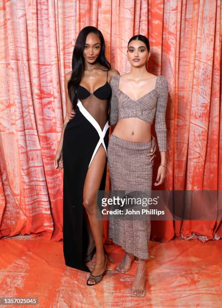 Jourdan Dunn and Neelam Gill attend the BoF VOICES 2021 Gala Dinner at Soho Farmhouse on December 03, 2021 in Oxfordshire, England.