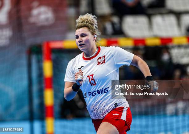 Sylwia Matuszczyk of Poland in action during the 25th of the Women's Handball World Championship in the preliminary round in the match between Serbia...