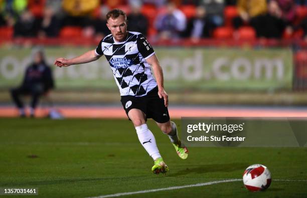 Gateshead player Adam Campbell in action during the Emirates FA Cup Second Round match between Gateshead and Charlton Athletic at the International...