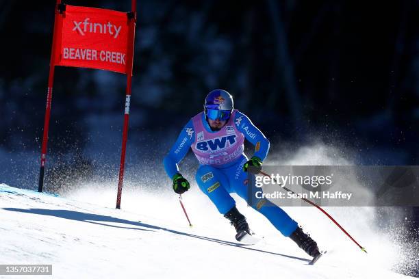 Dominik Paris of Team Italy competes in the Men's Super G during the Audi FIS Alpine Ski World Cup at Beaver Creek Resort on December 03, 2021 in...