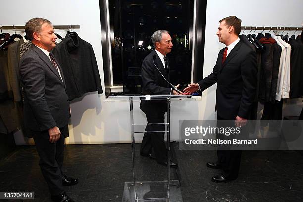 Graziano de Boni, President and CEO Giorgio Armani North America, New York City Mayor Michael Bloomberg and Ross Levi, Executive Director Empire...