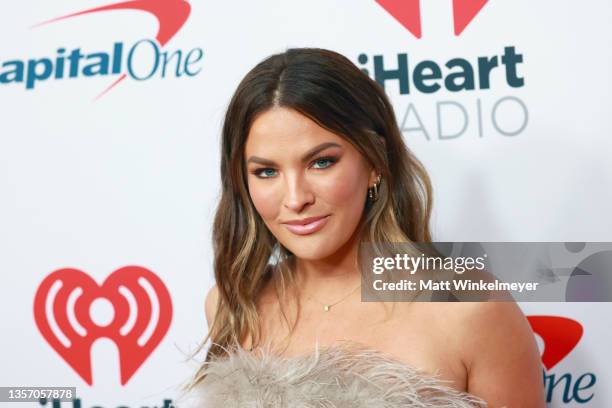 Becca Tilley attends iHeartRadio 102.7 KIIS FM's Jingle Ball 2021 presented by Capital One at The Forum on December 03, 2021 in Los Angeles,...