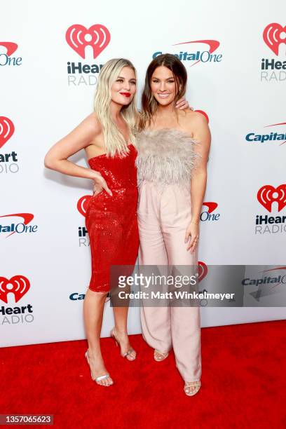 Tanya Rad and Becca Tilley attend iHeartRadio 102.7 KIIS FM's Jingle Ball 2021 presented by Capital One at The Forum on December 03, 2021 in Los...