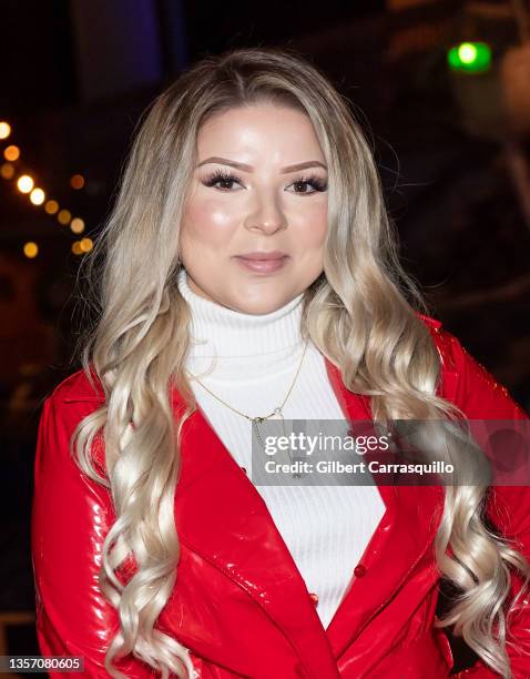 Singer-songwriter Bianca Ryan arrives at the Holiday Tree Lighting at Blue Cross RiverRink Winterfest at Penn's Landing on December 03, 2021 in...