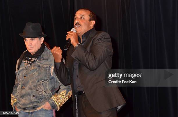 Francis LalanneÊand DirectorÊ/ actor Said Naciri attend 'Un Marocain a Paris' Premiere at Theatre du Temple on December 12, 2011 in Paris, France.