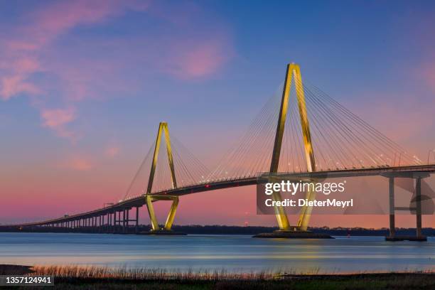 charleston, south carolina, usa at arthur ravenel jr. bridge - charleston south carolina stock pictures, royalty-free photos & images