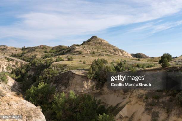 rock formations in the north dakota badlands - north dakota stock pictures, royalty-free photos & images