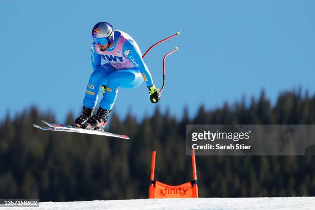 Dominik Paris of Team Italy competes in the Men's Downhill during the Audi FIS Alpine Ski World Cup at Beaver Creek Resort on December 04, 2021 in...
