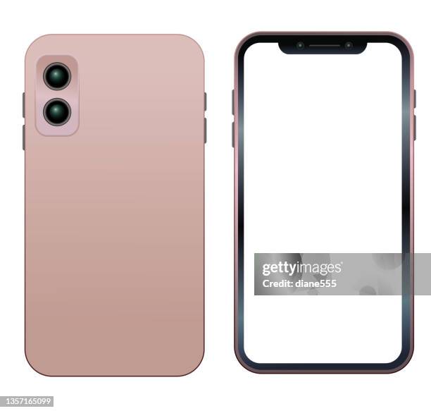 stockillustraties, clipart, cartoons en iconen met realistic smart phone on a transparent base - rug