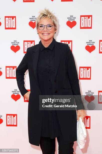 Inka Bause arrives for the "Ein Herz Für Kinder" Gala at Studio Berlin Adlershof on December 04, 2021 in Berlin, Germany.