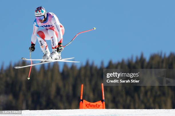 Gilles Roulin of Team Switzerland competes in the Men's Downhill during the Audi FIS Alpine Ski World Cup at Beaver Creek Resort on December 04, 2021...