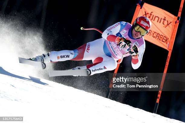 Beat Feuz of Team Switzerland competes in the Men's Downhill during the Audi FIS Alpine Ski World Cup at Beaver Creek Resort on December 04, 2021 in...