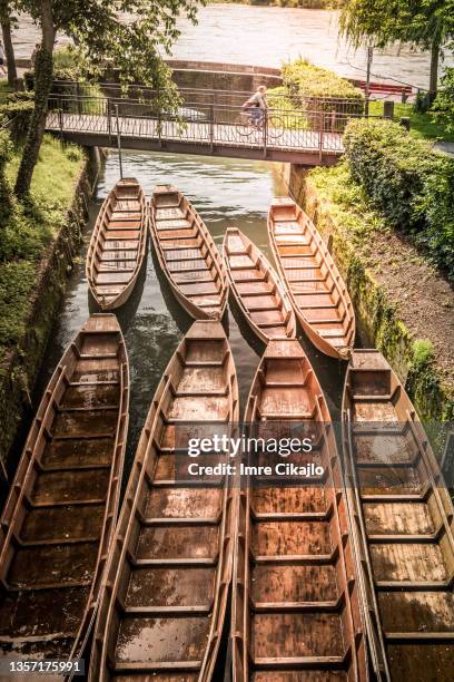 canal boats, ulm - ulm stock pictures, royalty-free photos & images
