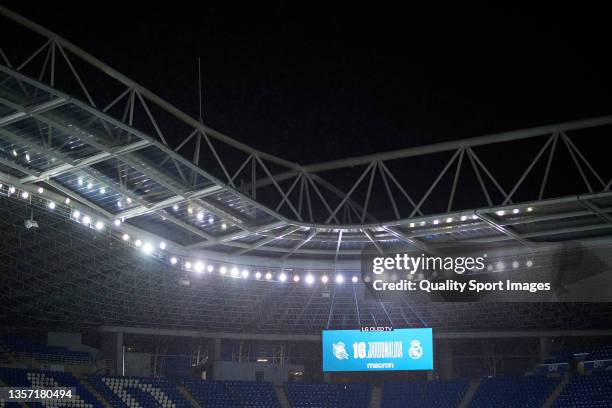 General view inside the stadium prior to the La Liga Santander match between Real Sociedad and Real Madrid CF at Reale Arena on December 04, 2021 in...