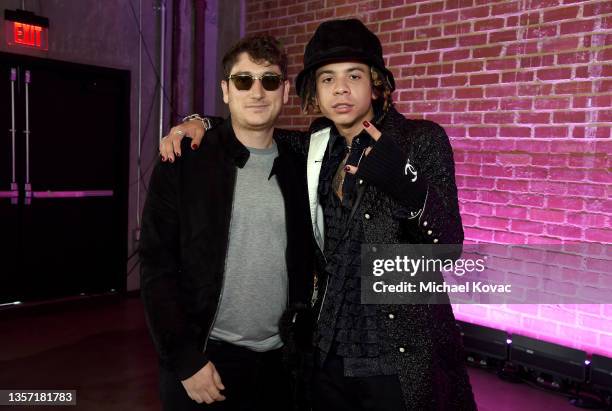 Austin Rosen and Iann Dior attend Variety's Hitmakers Brunch presented by Peacock | Girls5eva on December 04, 2021 in Downtown Los Angeles.