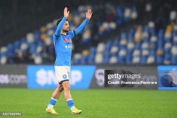 Dries Mertens of SSC Napoli reacts following defeat in the Serie A match between SSC Napoli v Atalanta BC at Stadio Diego Armando Maradona on...