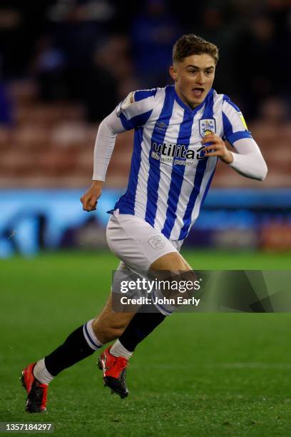 Scott High of Huddersfield Town during the Sky Bet Championship match between Barnsley and Huddersfield Town at Oakwell Stadium on December 04, 2021...