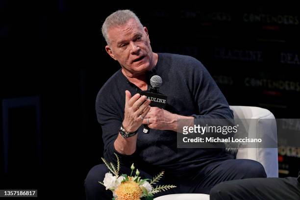 Actor Ray Liotta speaks onstage during Warner Bros. Pictures' "The Many Saints of Newark" panel during Deadline Contenders Film: New York on December...