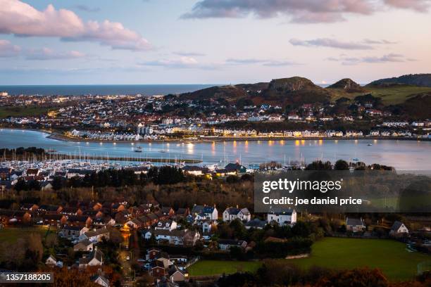 deganwy castle, deganwy marina, wales - llandudno wales stock pictures, royalty-free photos & images