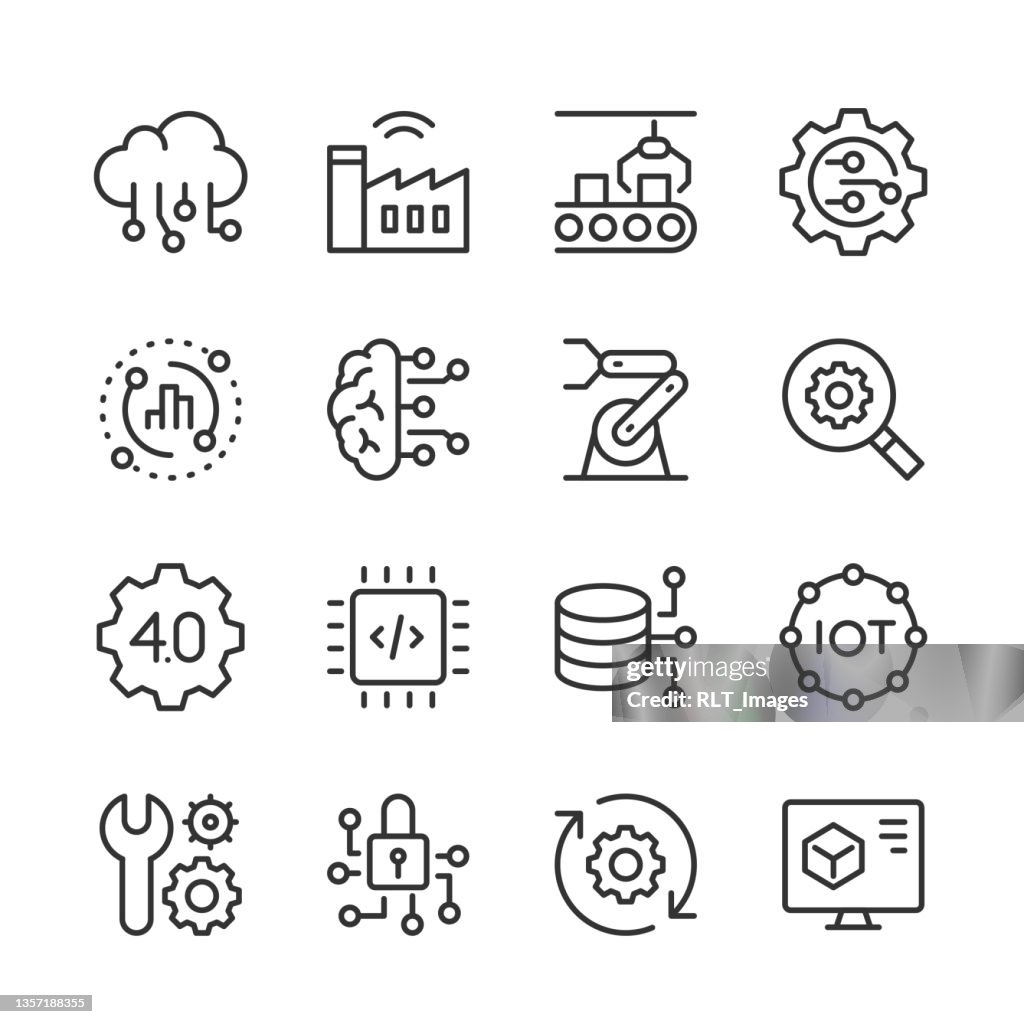 Industry 4.0 Icons — Monoline Series
