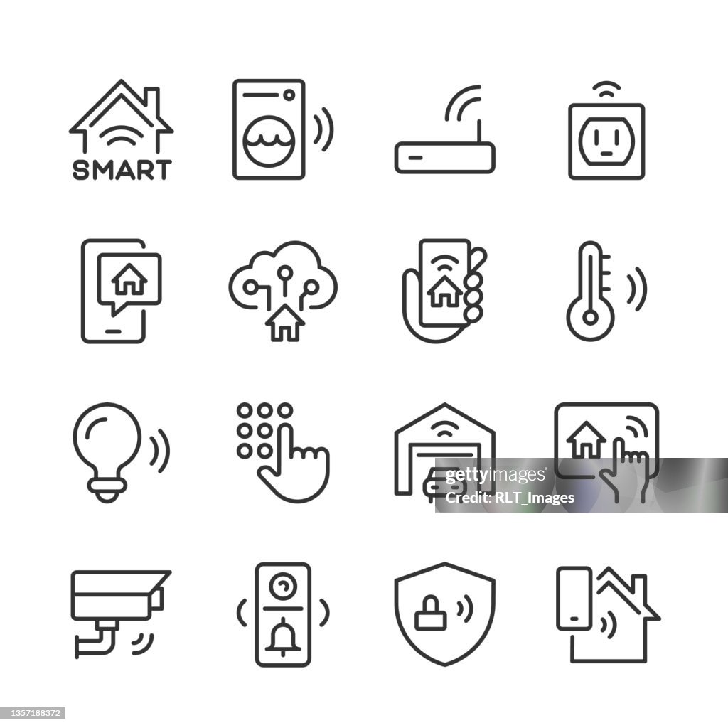 Smart Home Icons — Monoline Serie