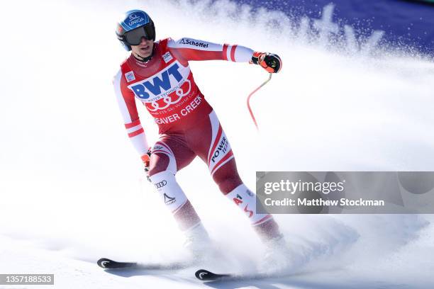 Matthias Mayer of Team Austria competes in the Men's Downhill during the Audi FIS Alpine Ski World Cup at Beaver Creek Resort on December 04, 2021 in...