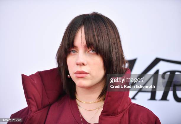 Billie Eilish attends Variety 2021 Music Hitmakers Brunch presented by Peacock and GIRLS5EVA at City Market Social House on December 04, 2021 in Los...